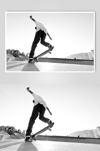 滑板人物创意摄影