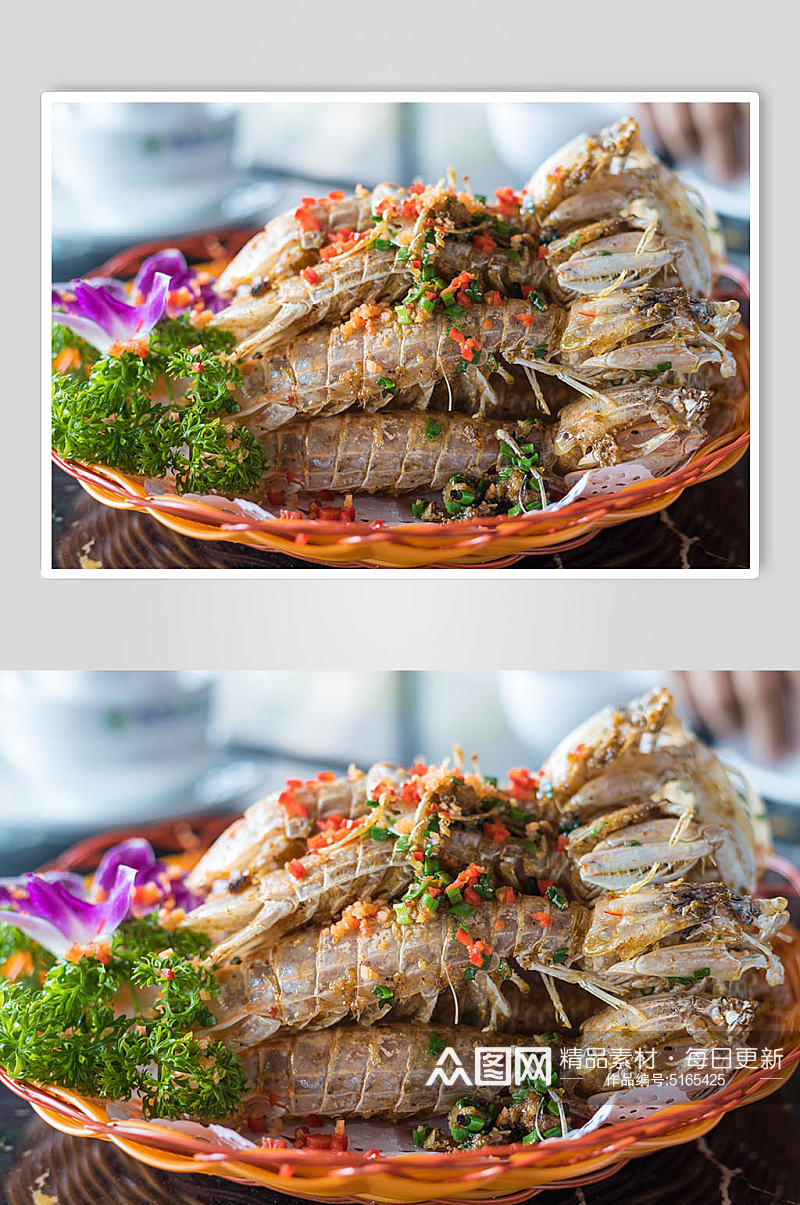 新鲜皮皮虾摄影图片素材