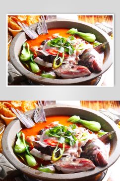 美味石锅鱼摄影图片