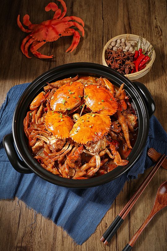 肉蟹煲美食高清創(chuàng)意攝影圖片