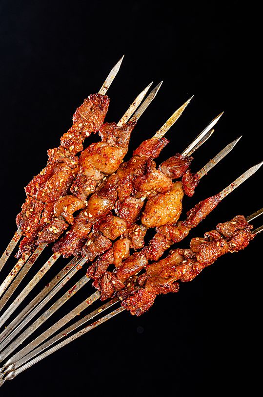 羊肉串菜肴实拍创意图片-众图网
