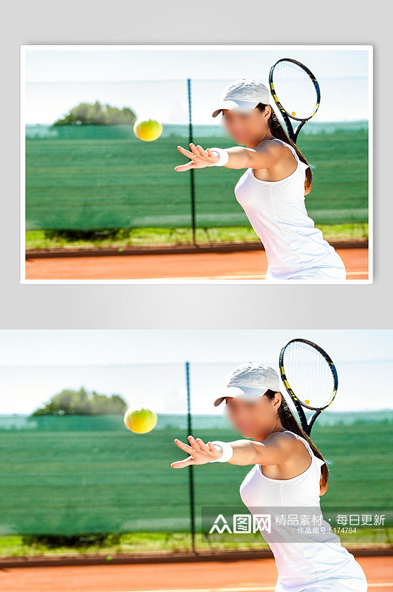 打网球人物实拍创意摄影图素材