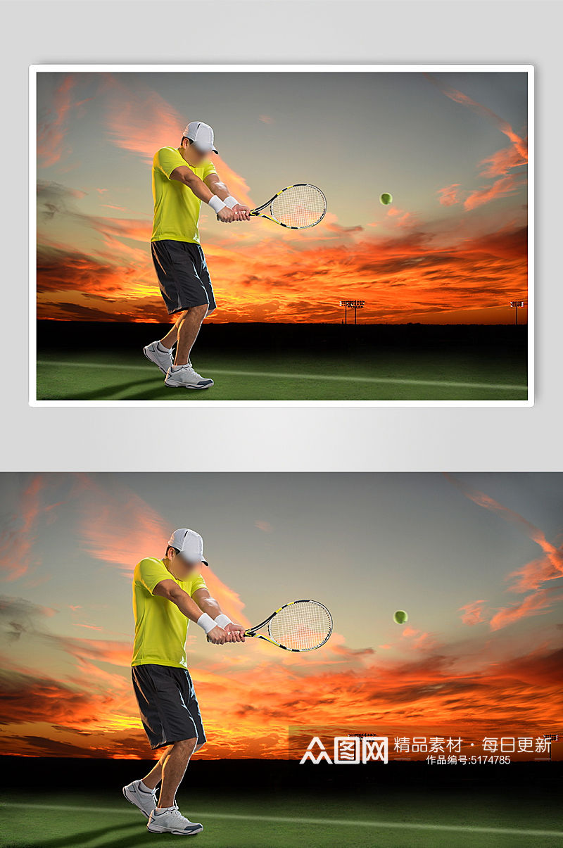 打网球人物实拍创意摄影图素材