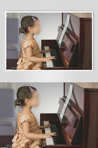 弹钢琴实拍创意摄影图