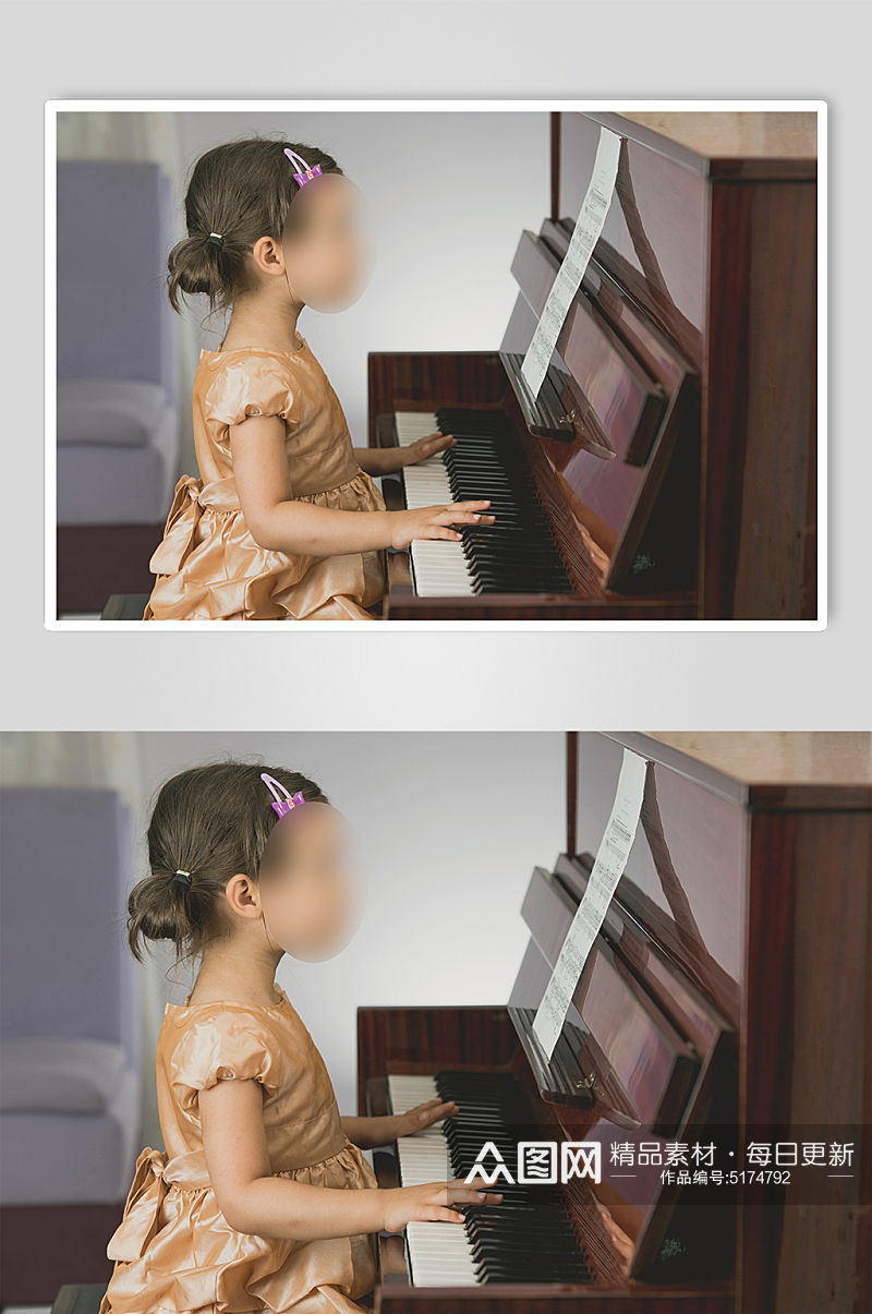 弹钢琴实拍创意摄影图素材