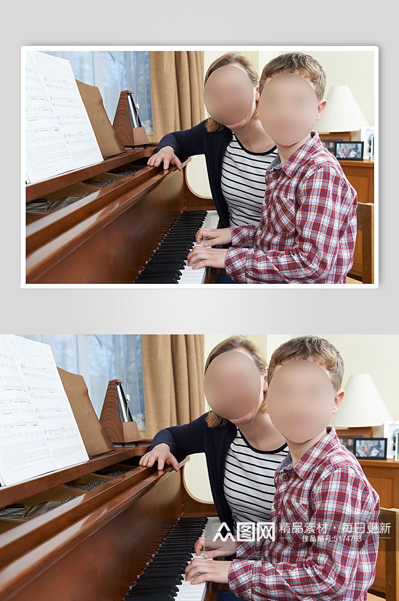 弹钢琴实拍创意摄影图素材