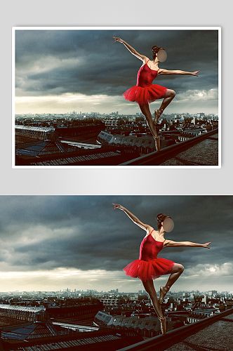 芭蕾舞人物实拍创意摄影图