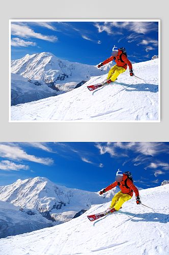 滑雪人物实拍创意摄影图