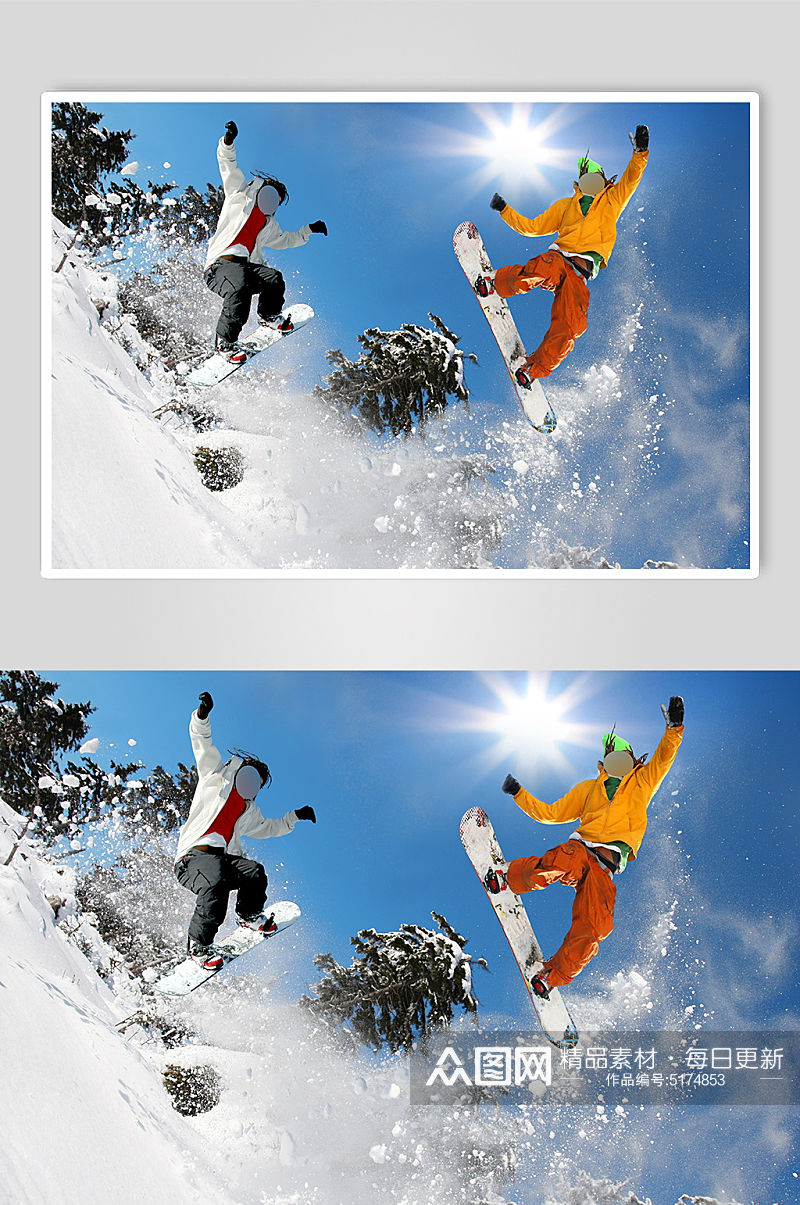 滑雪人物实拍创意摄影图素材