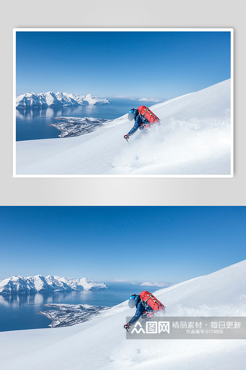 滑雪人物实拍创意摄影图素材