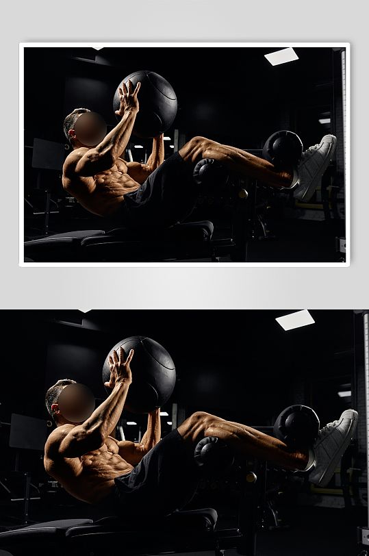 肌肉健身人物实拍创意摄影图