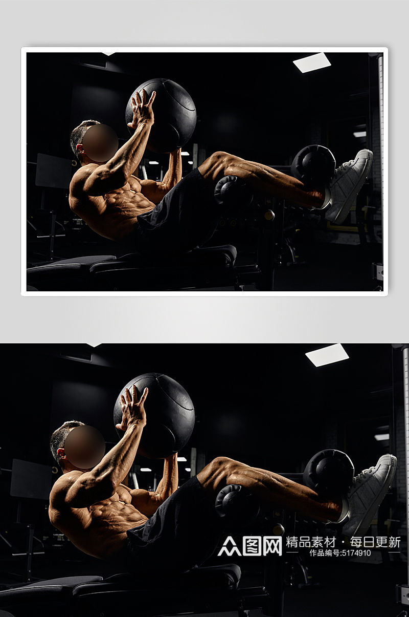 肌肉健身人物实拍创意摄影图素材