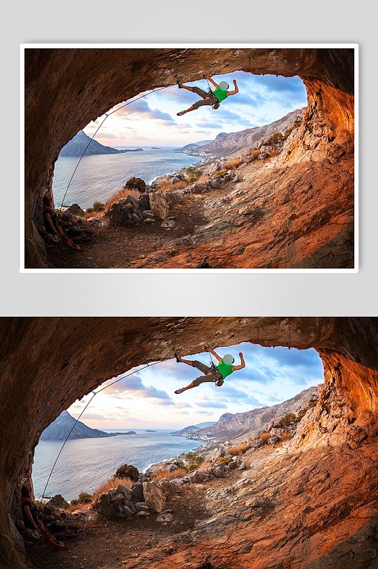 攀岩人物创意摄影图片