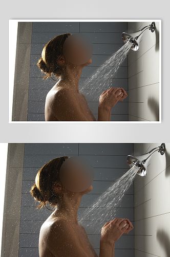 洗澡的人实拍摄影图片