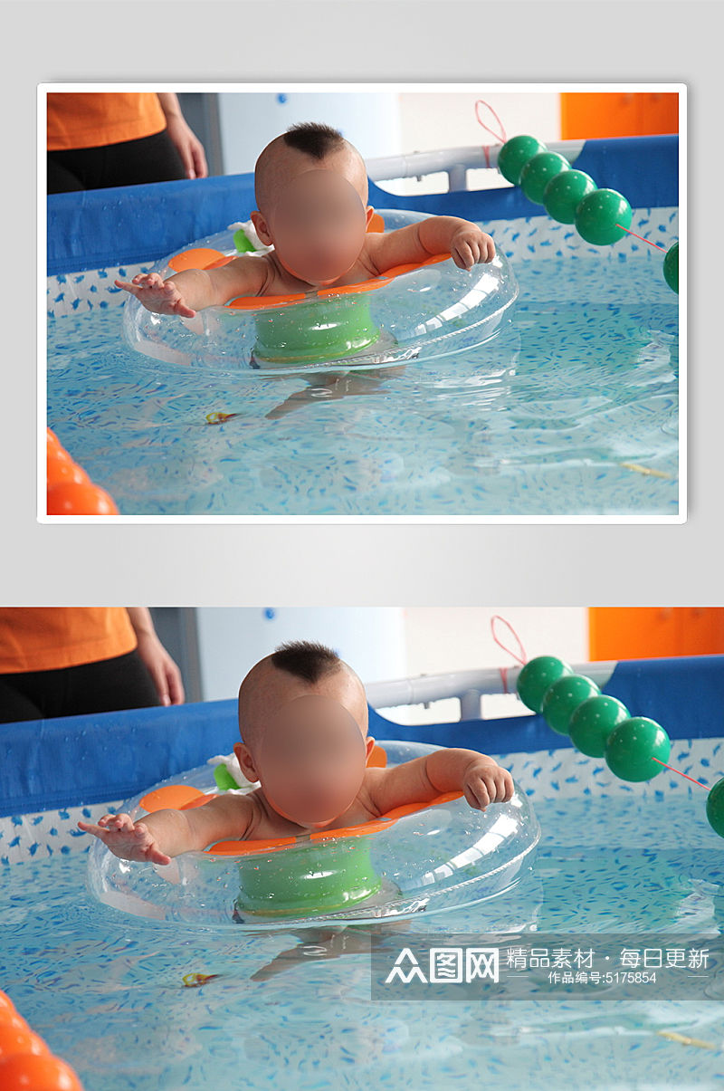 婴儿游泳实拍摄影图片素材
