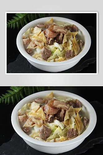腐竹炖肉美食摄影图片