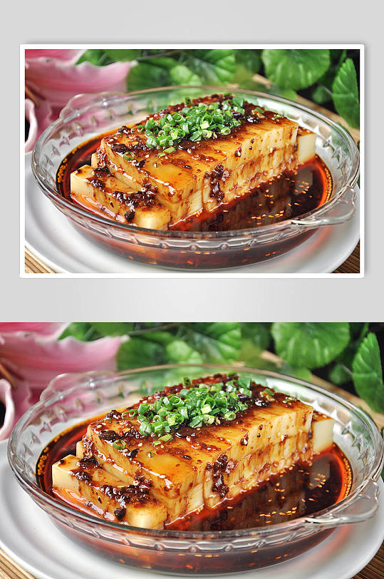 红油豆腐美食摄影图片