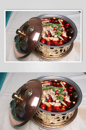 红油火锅煲美食摄影图片