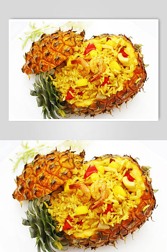 菠萝炒饭美食摄影图片
