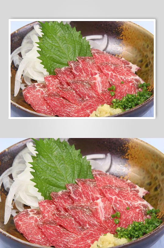 雪花肉卷美食摄影图片