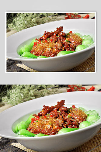 中式经典粉丝炒肉美食图片