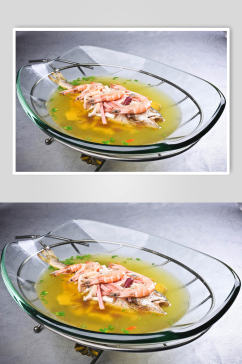 蒸虾蒸鱼美食摄影图片