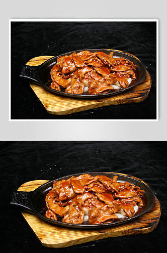 洋葱炒肉美食摄影图片