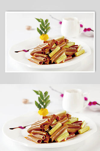 炒竹蛏美食摄影图片