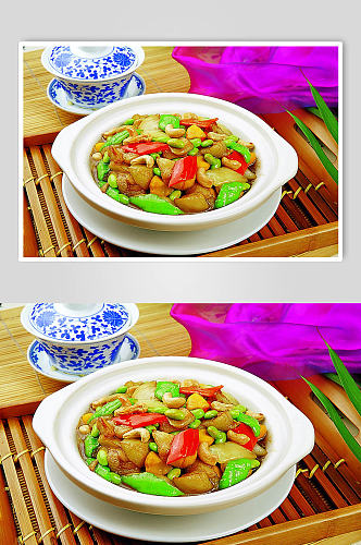 豌豆炒肉菜肴美食图片