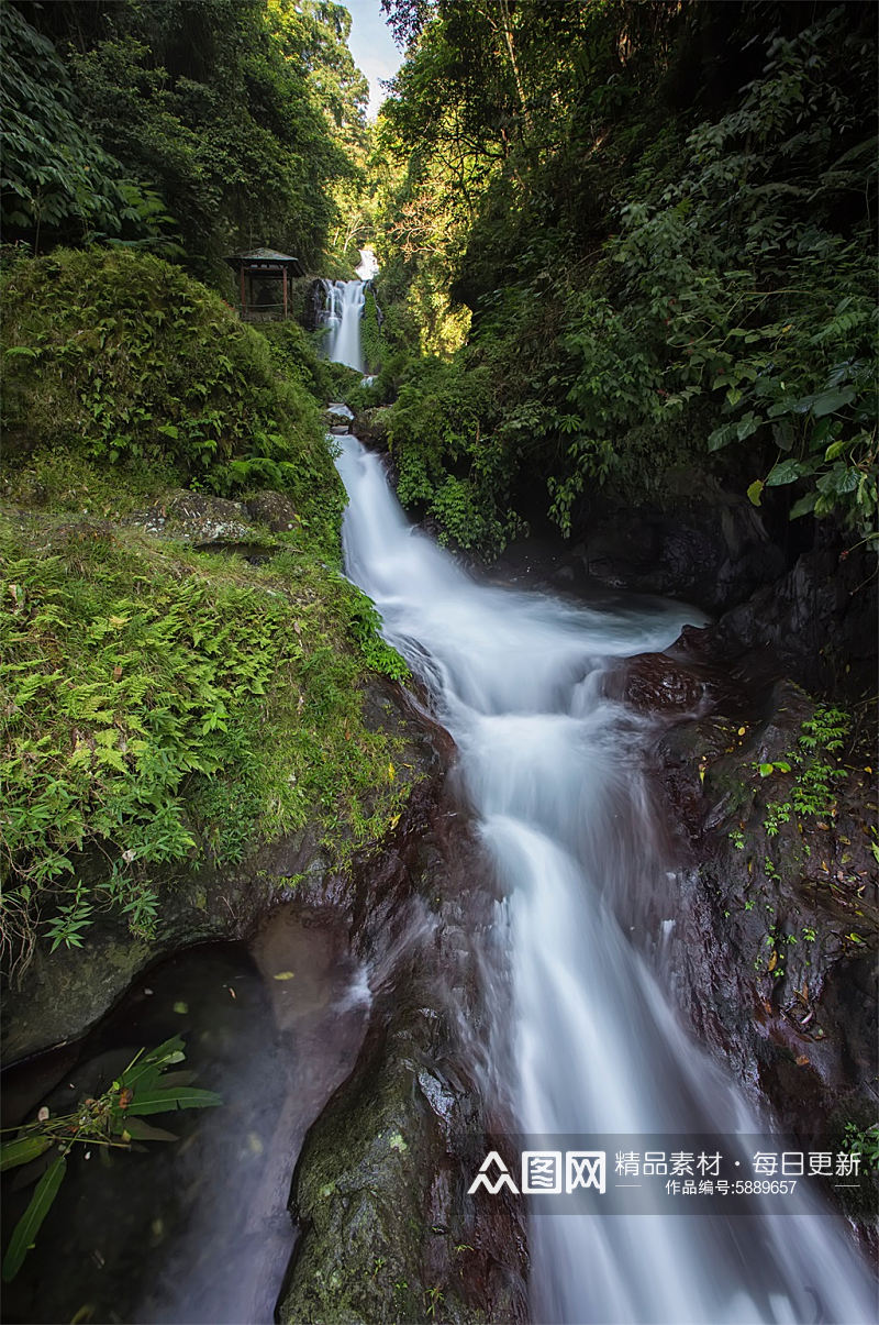 瀑布高山流水摄影图素材