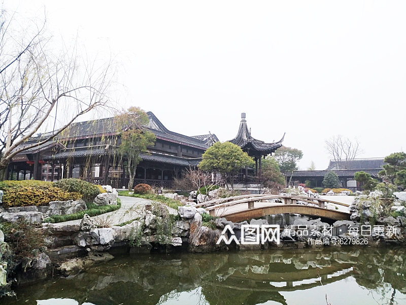 中式园林风景名胜摄影图素材