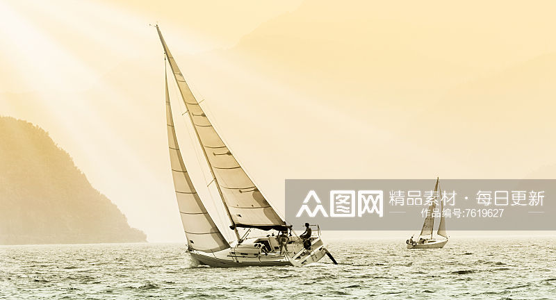 大气帆船游艇风景摄影图片素材