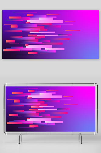 创意简约紫色线条背景