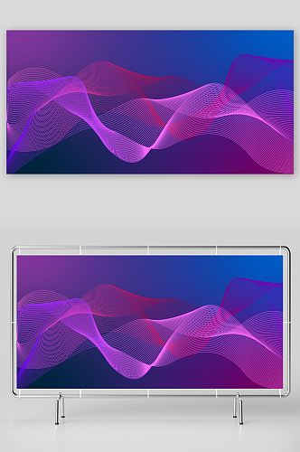 创意简约紫色线条背景