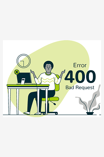 卡通手绘网页错误页面404插画
