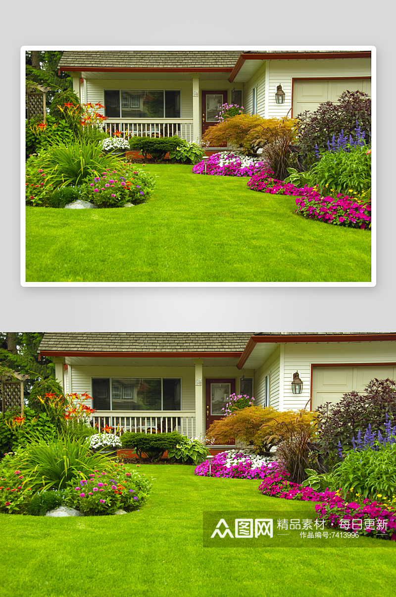 大气花园庭院风景摄影图素材