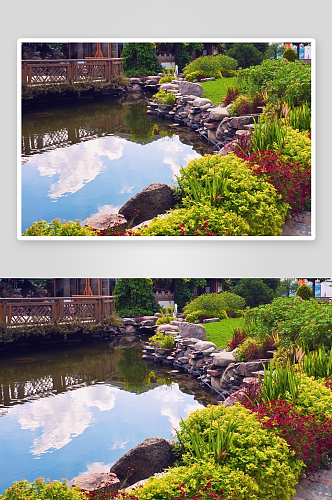 大气花园庭院风景摄影图