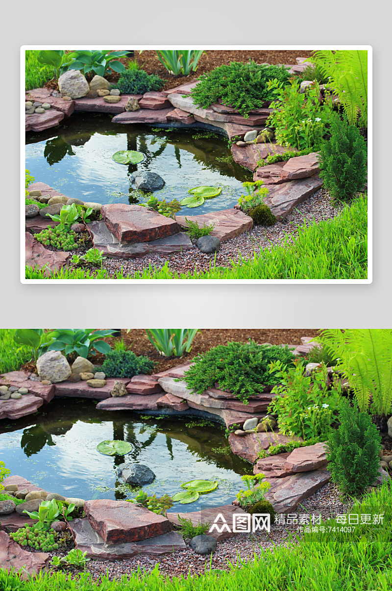 大气花园庭院风景摄影图素材