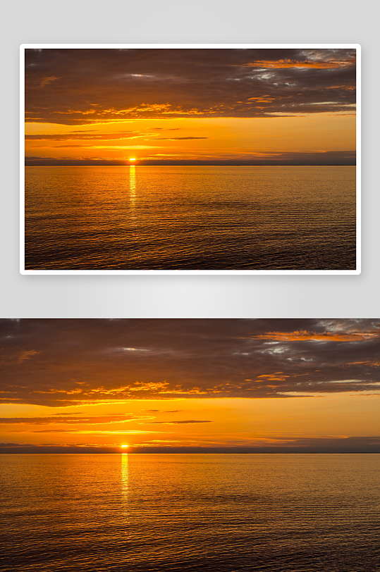 大气海上落日风景摄影图
