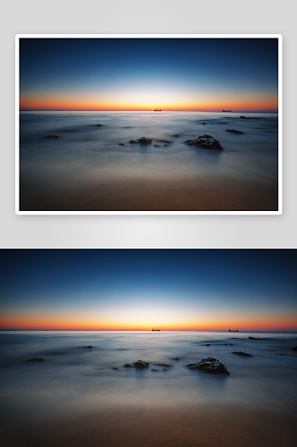 海上落日风景摄影图