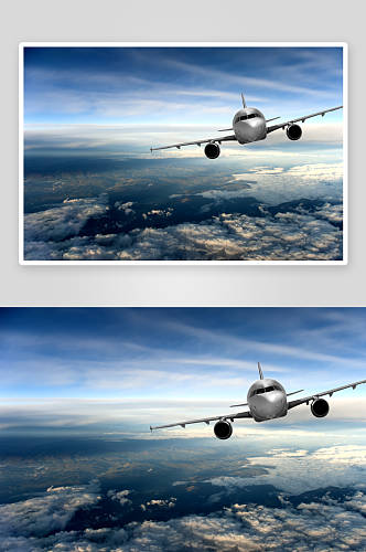 简约民航飞机摄影图