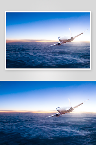 简约民航飞机摄影图