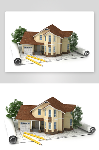 房屋建筑模型摄影图