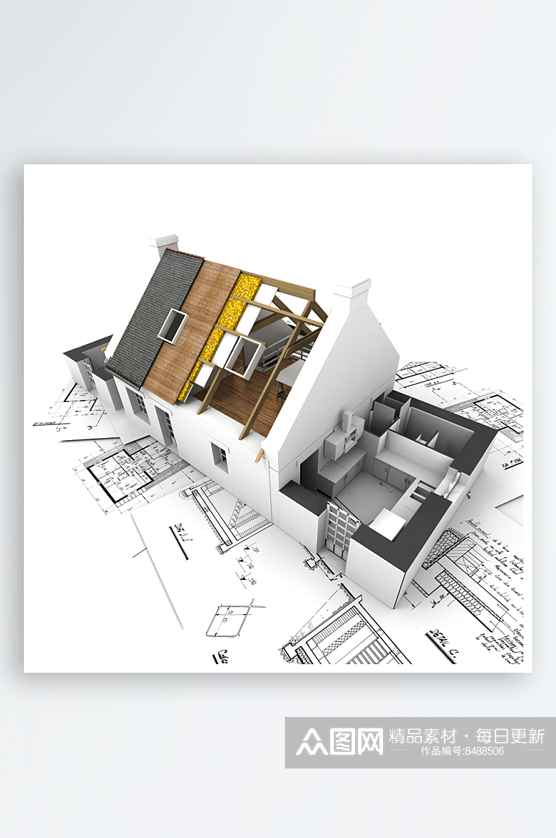 房屋建筑模型摄影图素材
