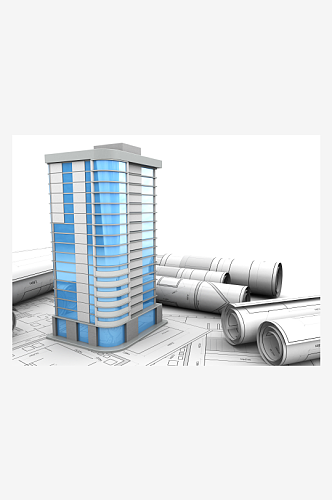 简约房屋建筑模型摄影图