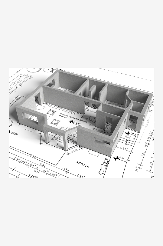 房屋建筑模型摄影图