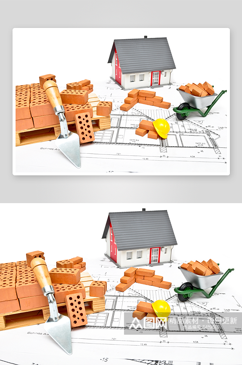 简约房屋建筑模型摄影图素材