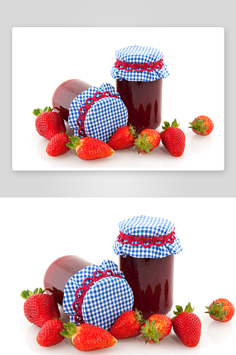 美味草莓汁摄影图片