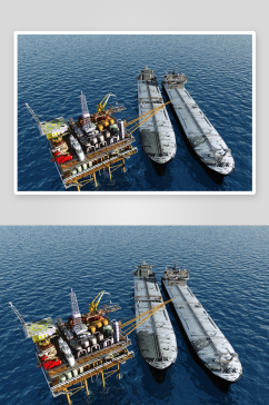 海上石油钻井摄影图片
