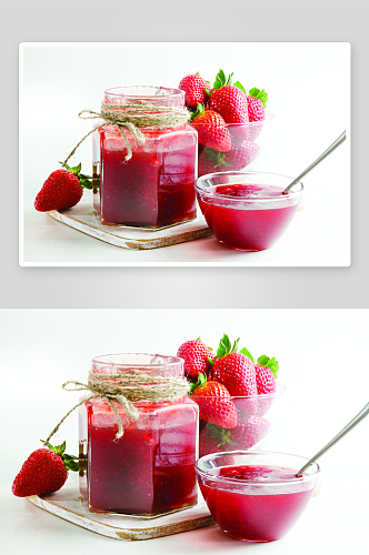 美味营养草莓汁摄影图